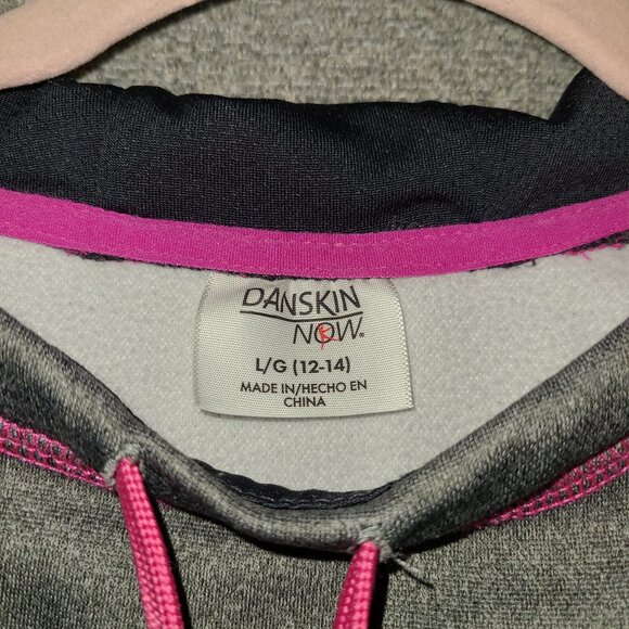 Danskin Now Pullover Hoodie Pink and Grey L 12/14 - Picture 5 of 8
